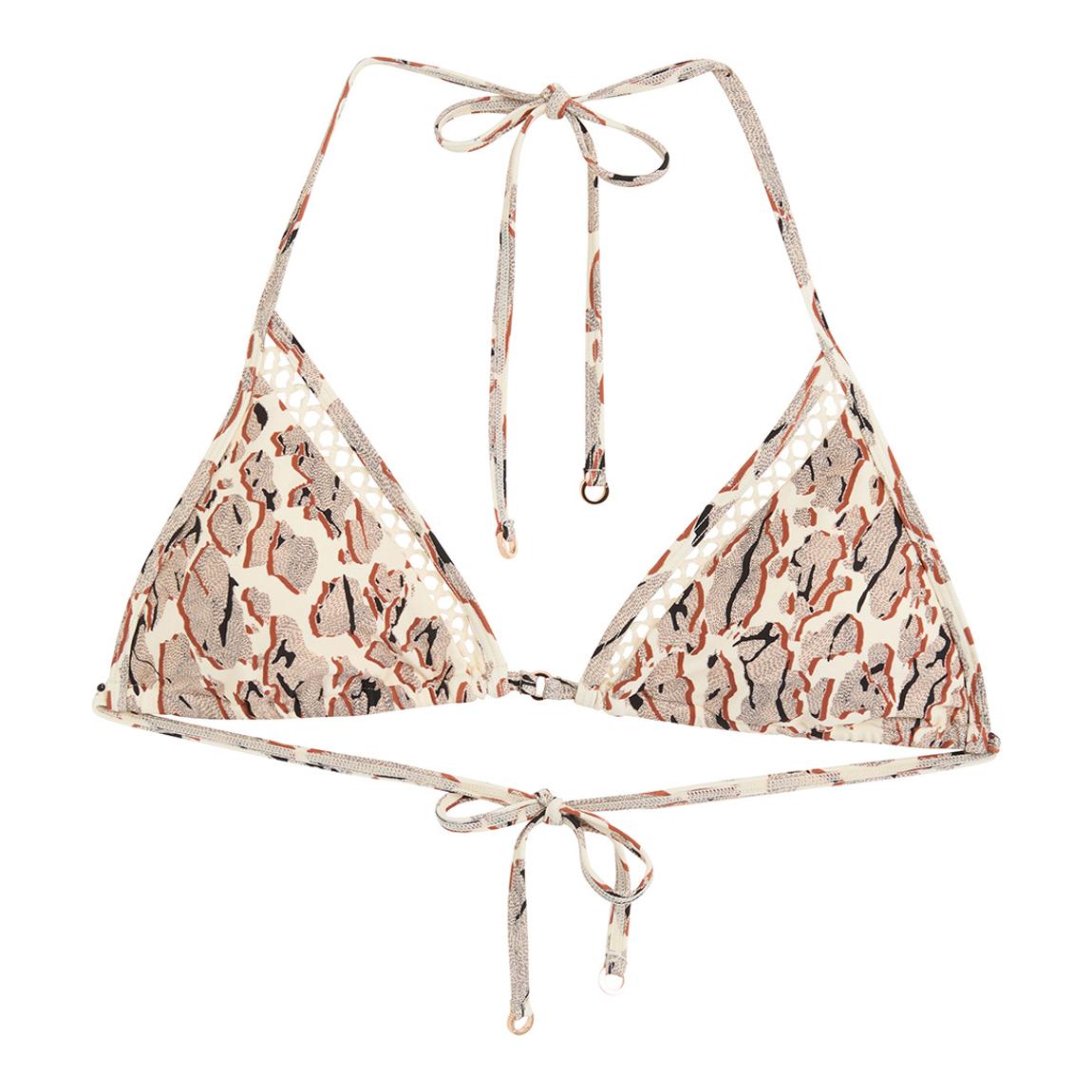 Brown Sheereen Printed Bikini Top main product photo