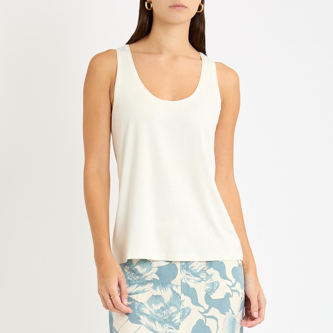 White Riley Scoop Neck Vest main product photo