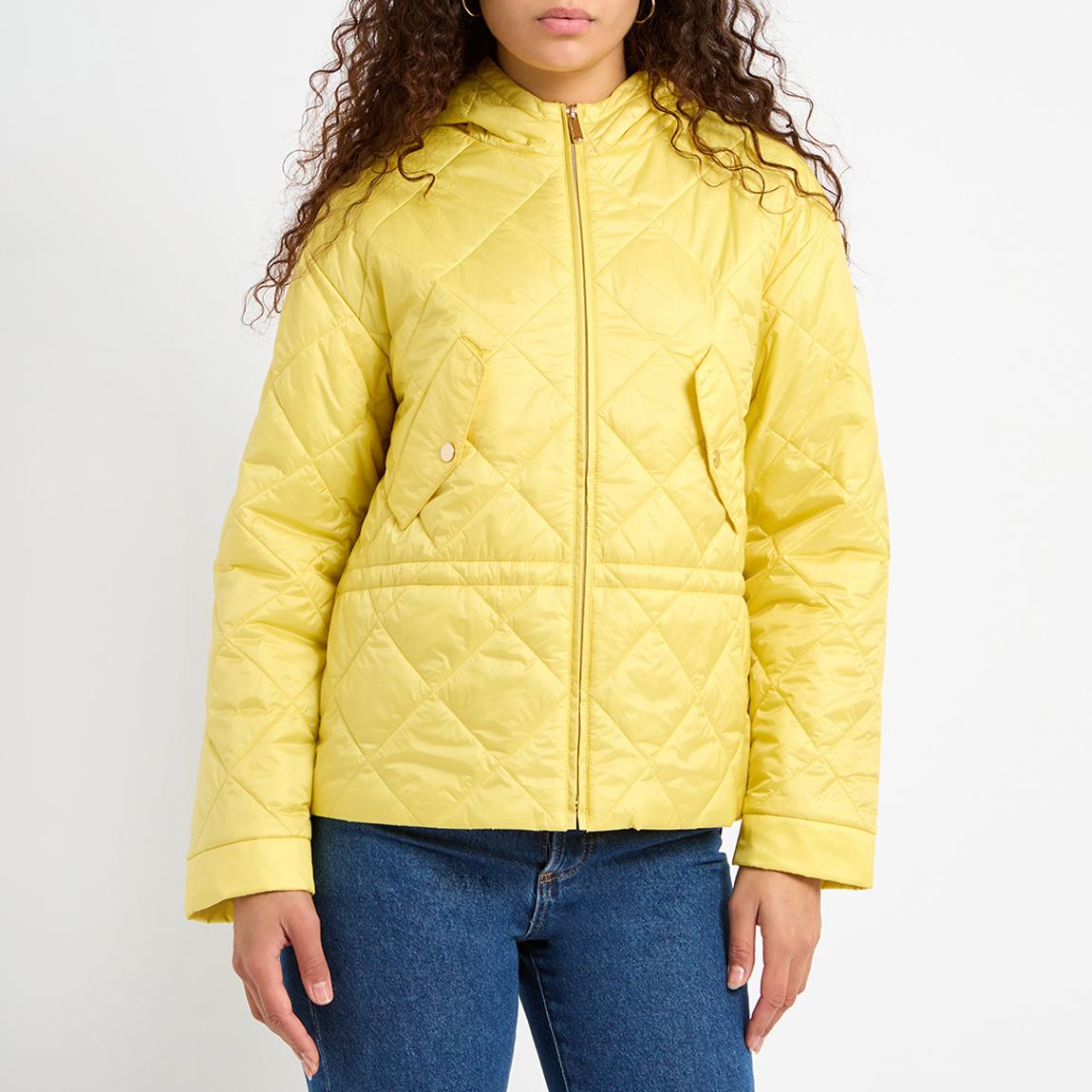Yellow Quilted Hooded Jacket main product photo
