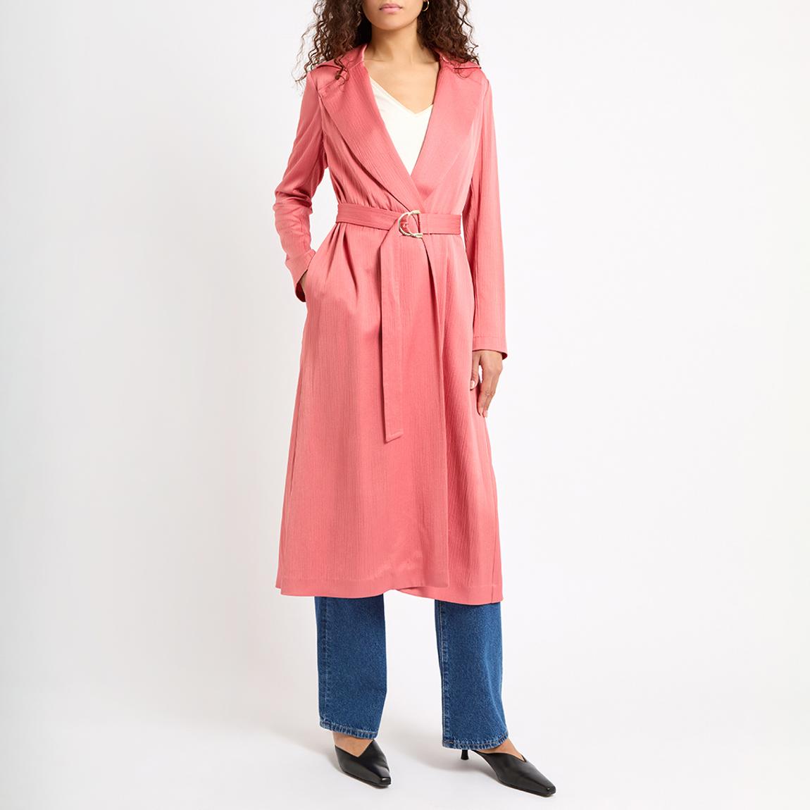 Coral Wide Lapel Trench Coat main product photo