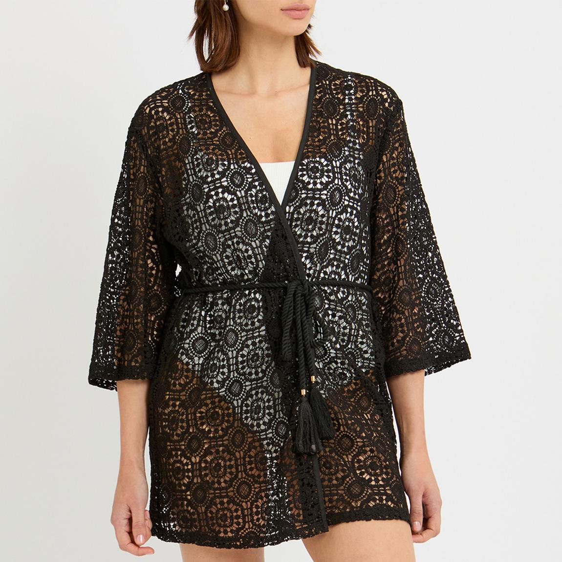 Black Crochet Genitore Kaftan main product photo