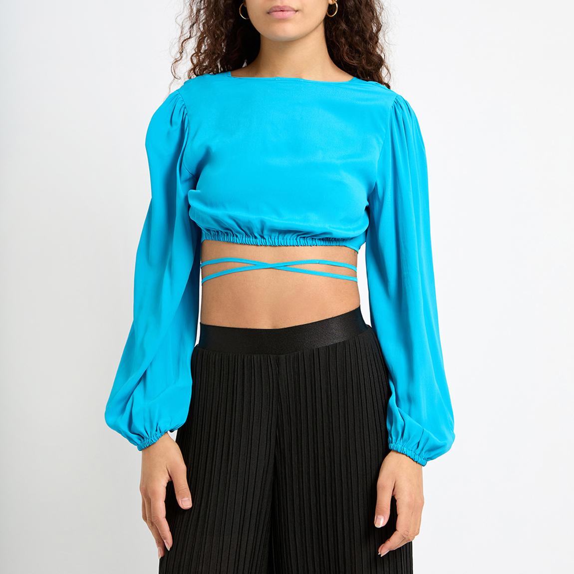 Cyan Cropped Strappy Top main product photo