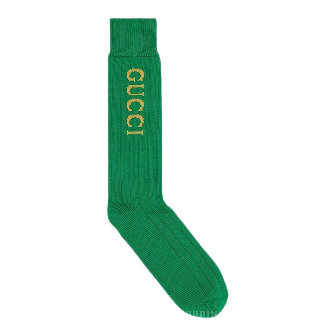 Green Logo Print Detail Socks main product photo