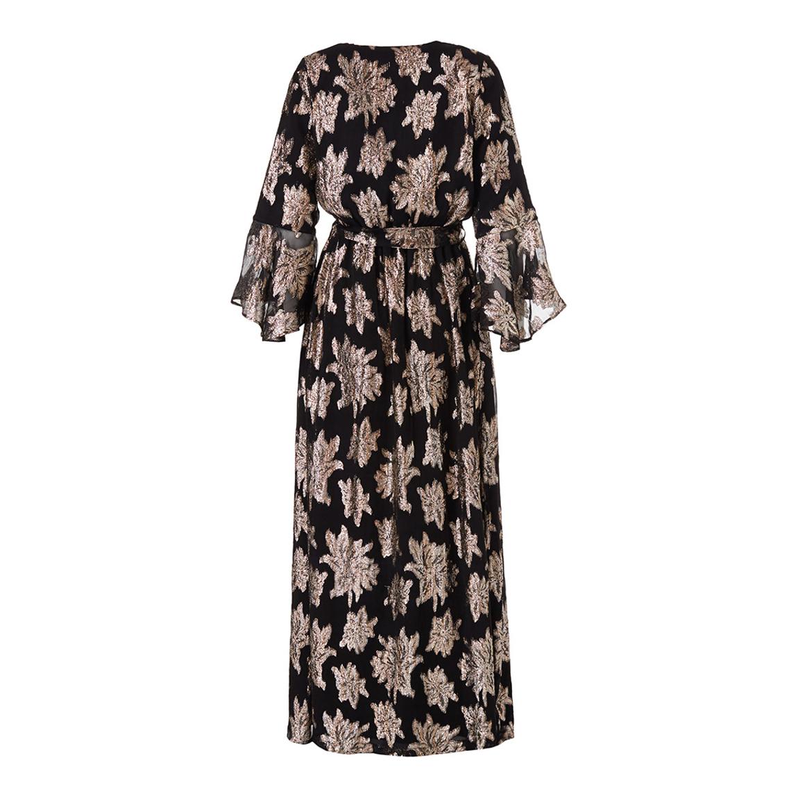 Gold Flower Look 17 Flare Sleeve Maxi Dress main product photo