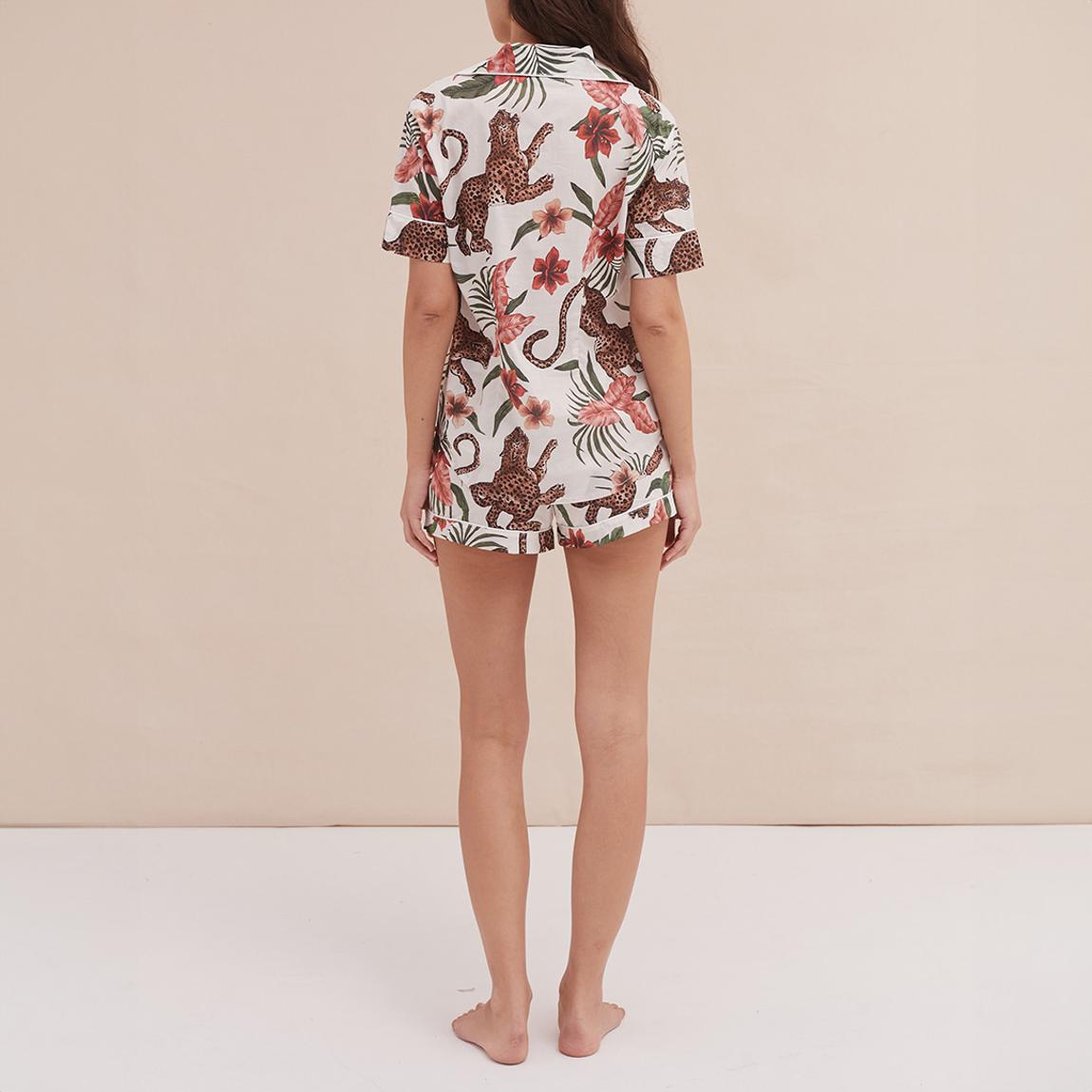 Short Pyjama Set Soleia Leopard Print Cream main product photo