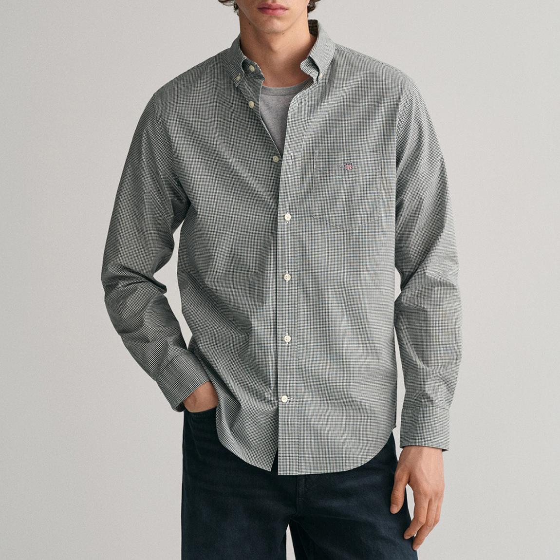 Multi Regular Poplin Micro Check Cotton Shirt main product photo