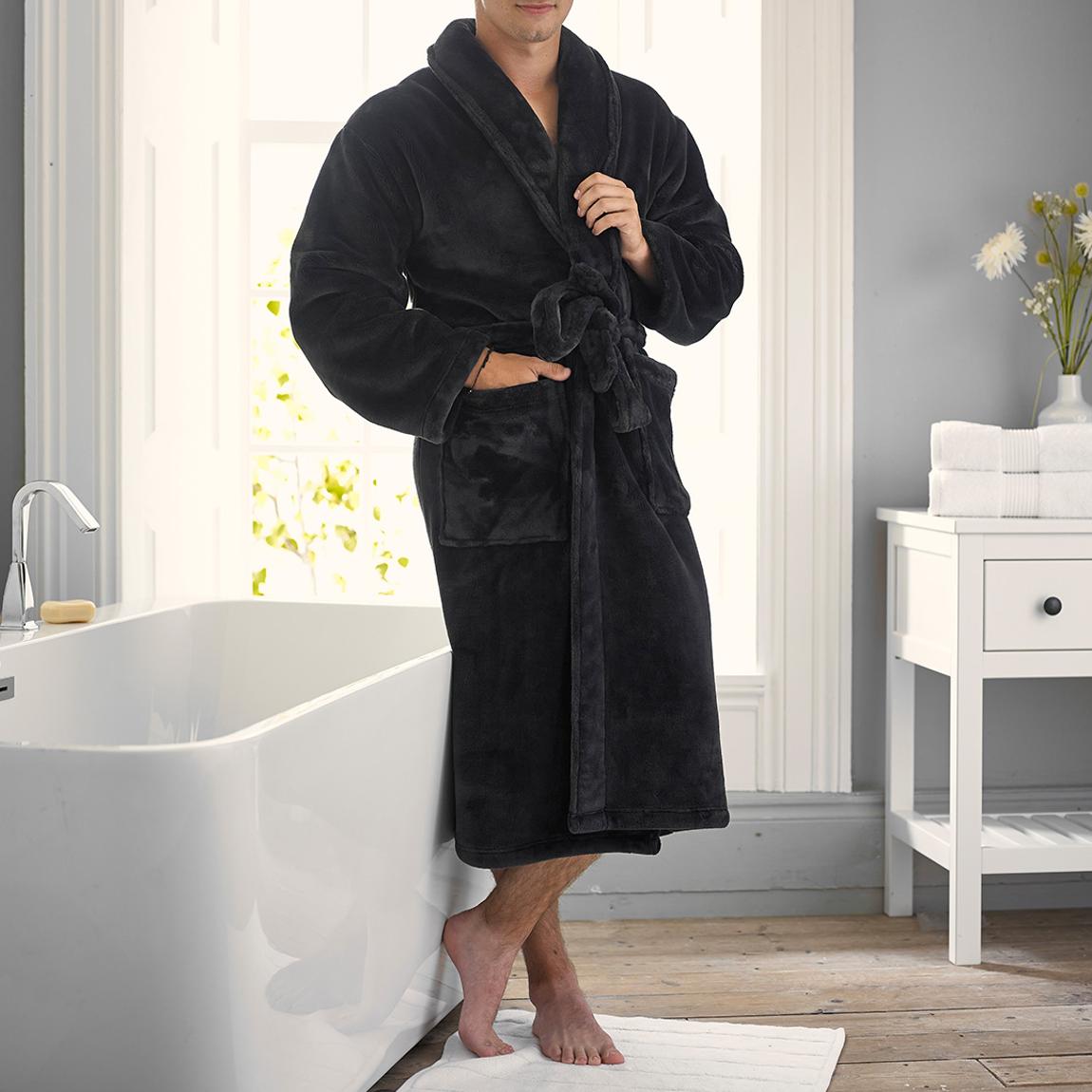 De Luxe Coco Fleece Robe S/M, Black main product photo