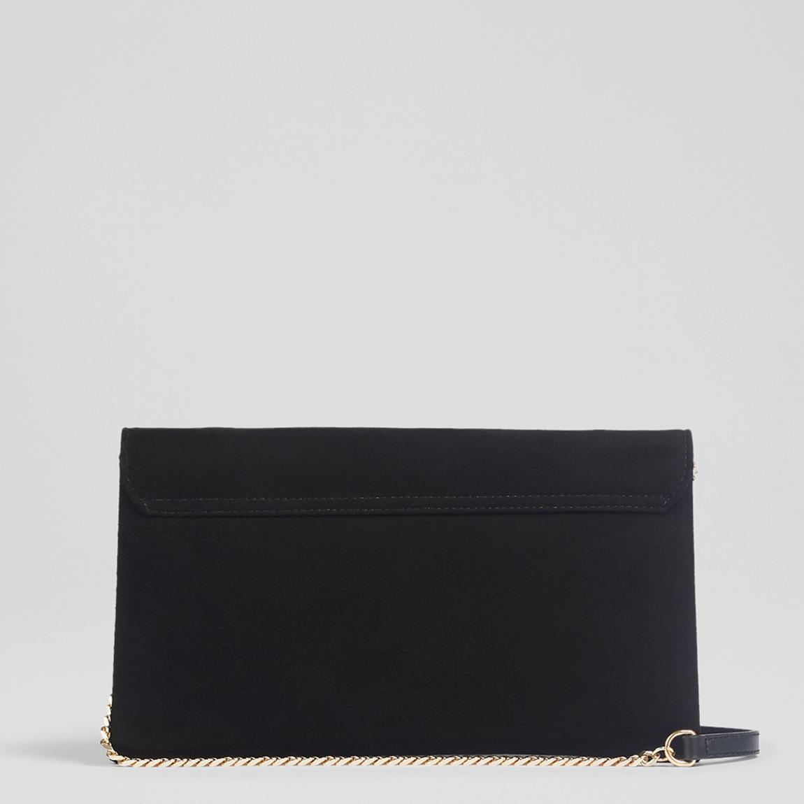 Layla Black Suede Envelope Clutch main product photo