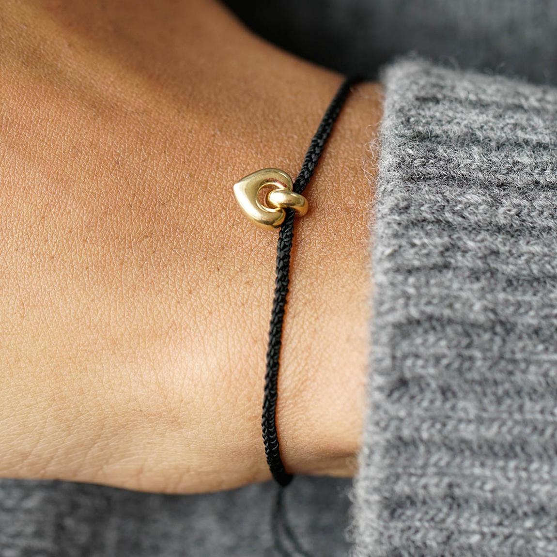 Gold Cord Heart Bracelet main product photo