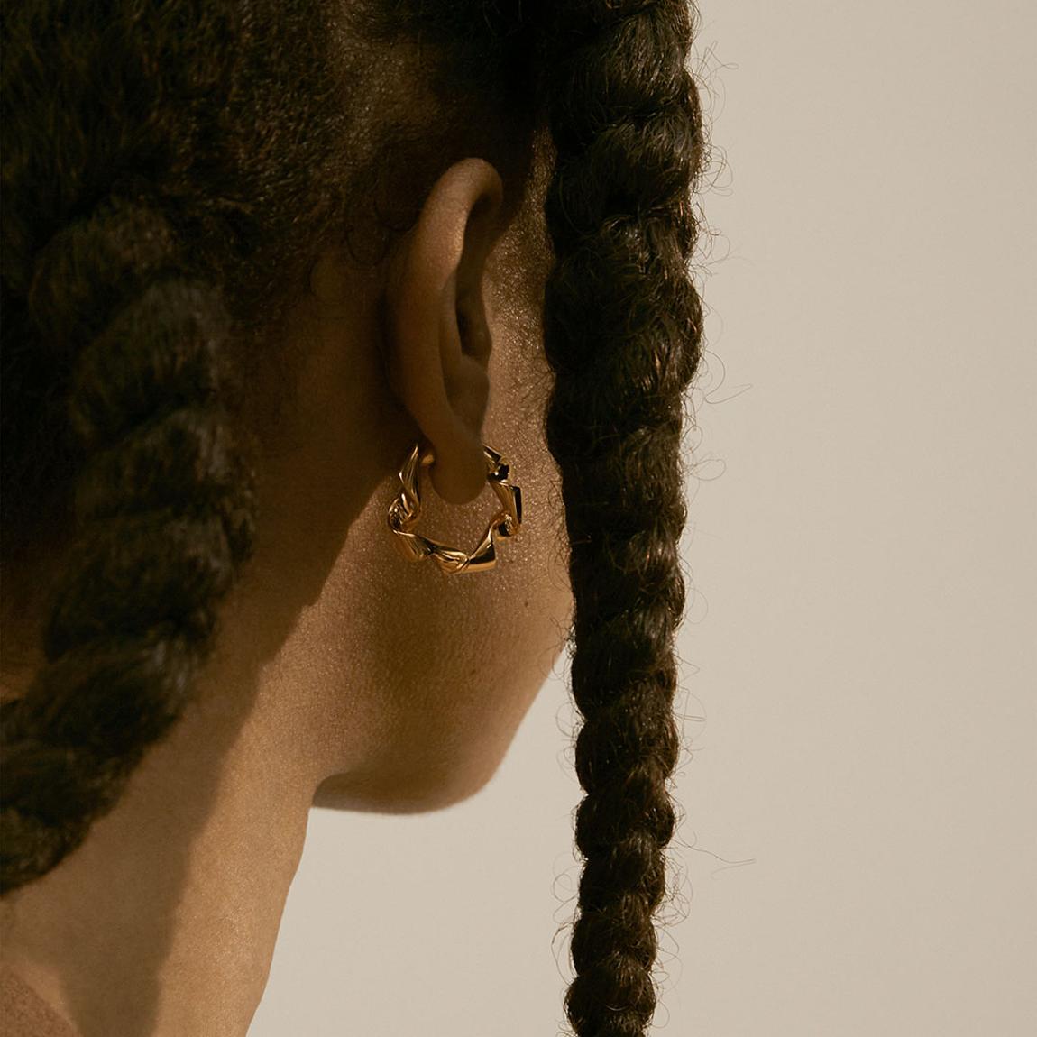 Gold Ribbon Hoops main product photo