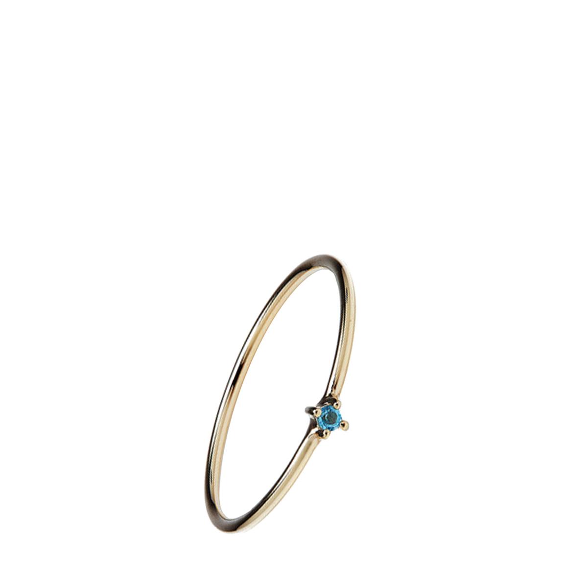 Gold Blue Topaz Bamboo Ring main product photo
