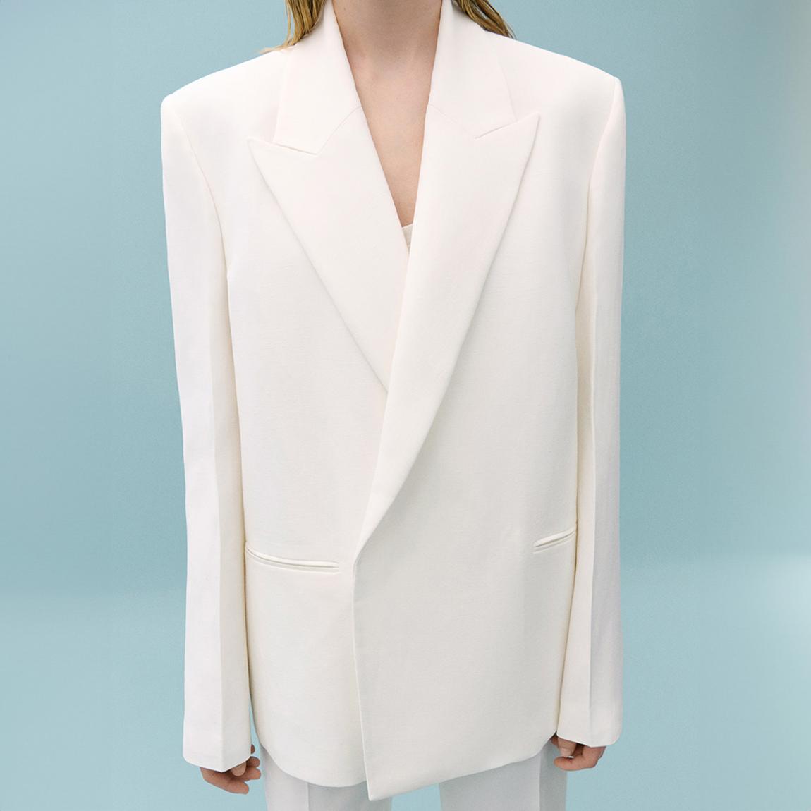 White Boxy Oversized Blazer main product photo