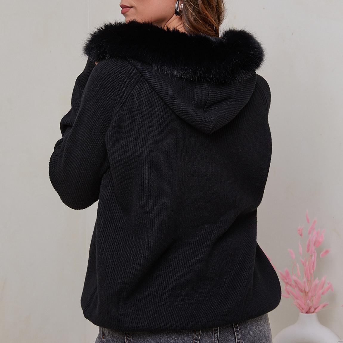 Black Hooded Cashmere Blend Jumper main product photo