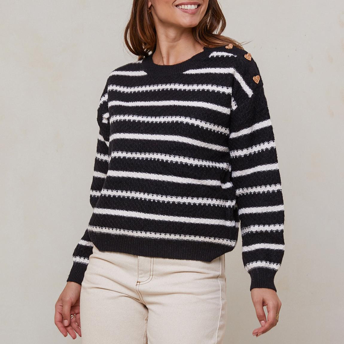 Black Striped Cashmere Blend Jumper main product photo