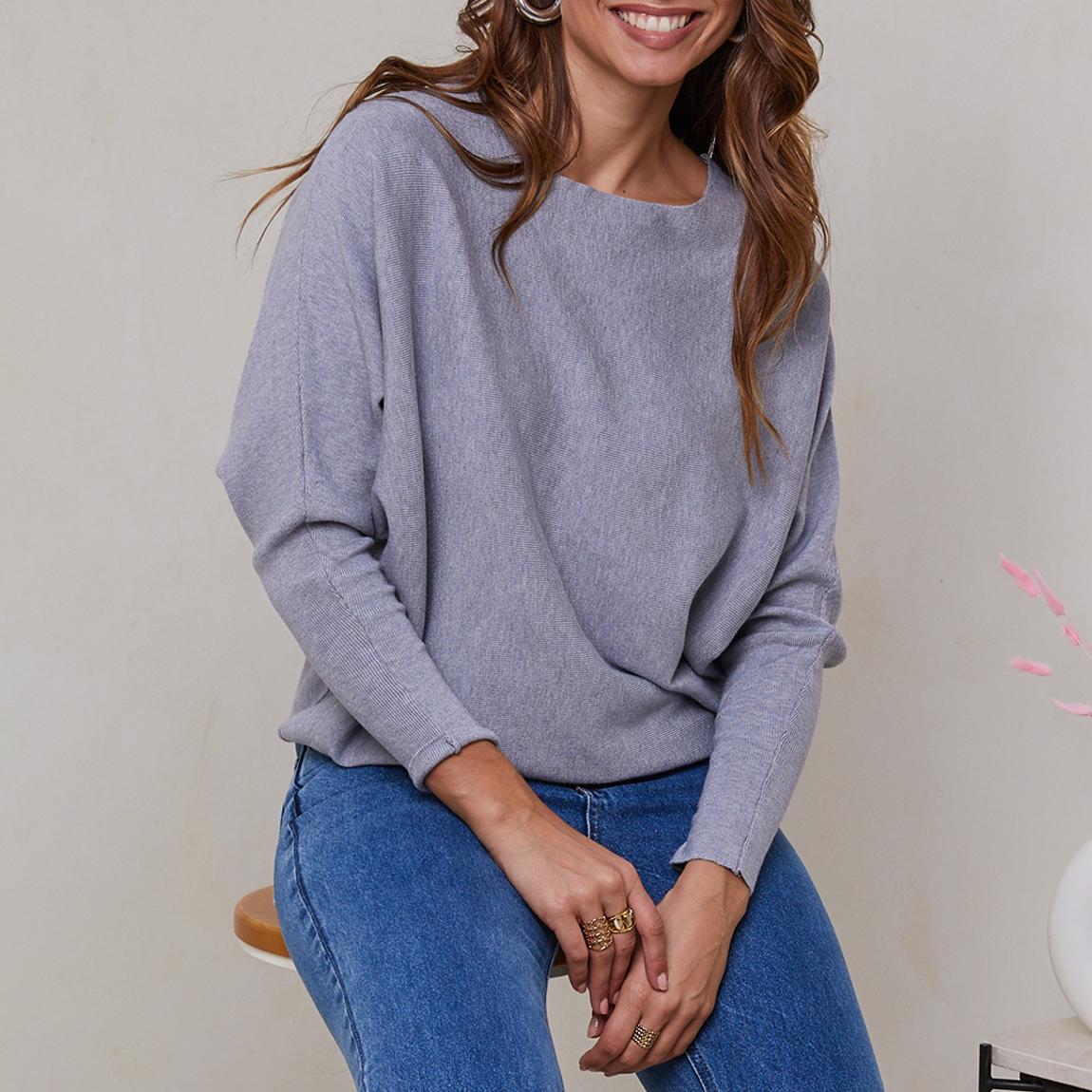 Grey Cashmere Blend Bow Detail Jumper main product photo