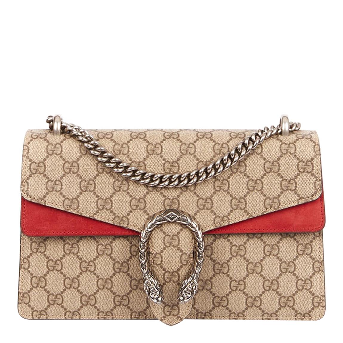 Beige and Red Gucci Dionysus GG Shoulder Bag main product photo