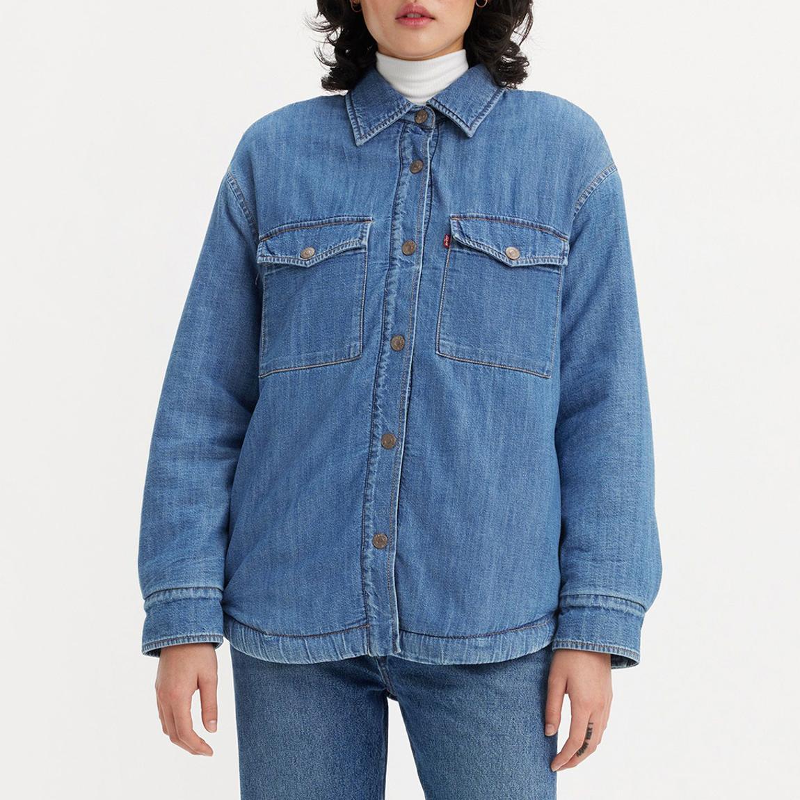 Blue Lola Denim Shacket main product photo