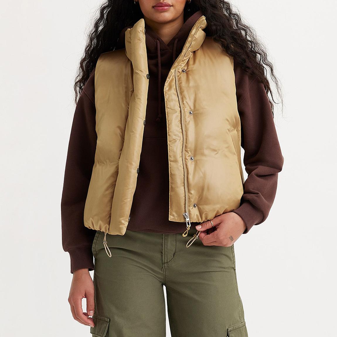 Camel High Neck Puffer Gilet main product photo