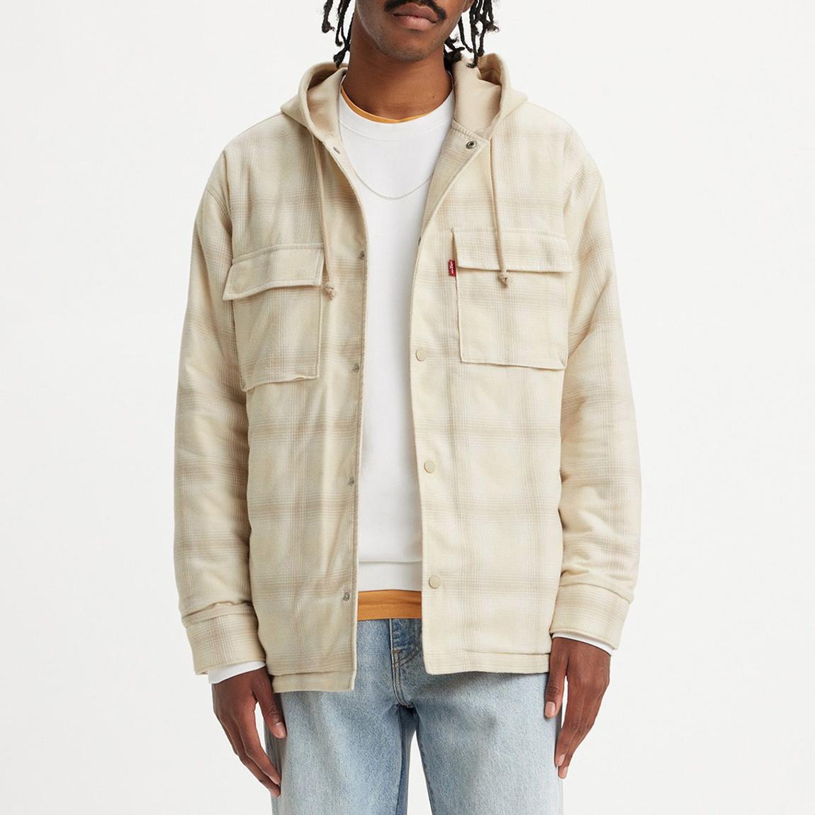 Cream Jack Worker Check Cotton Hoodie main product photo