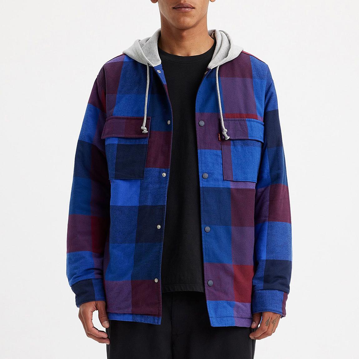 Blue Jack Check Cotton Hoodie main product photo