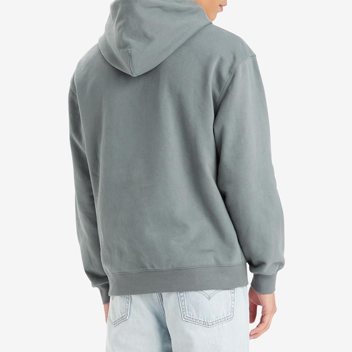 Grey Relaxed Cotton Blend Hoodie main product photo