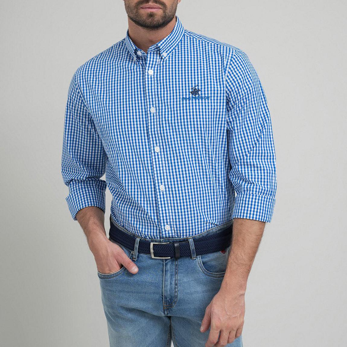 Blue Check Button Down Cotton Shirt main product photo
