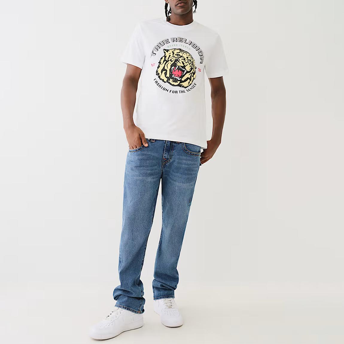 White Tiger Face Print Cotton T-Shirt main product photo