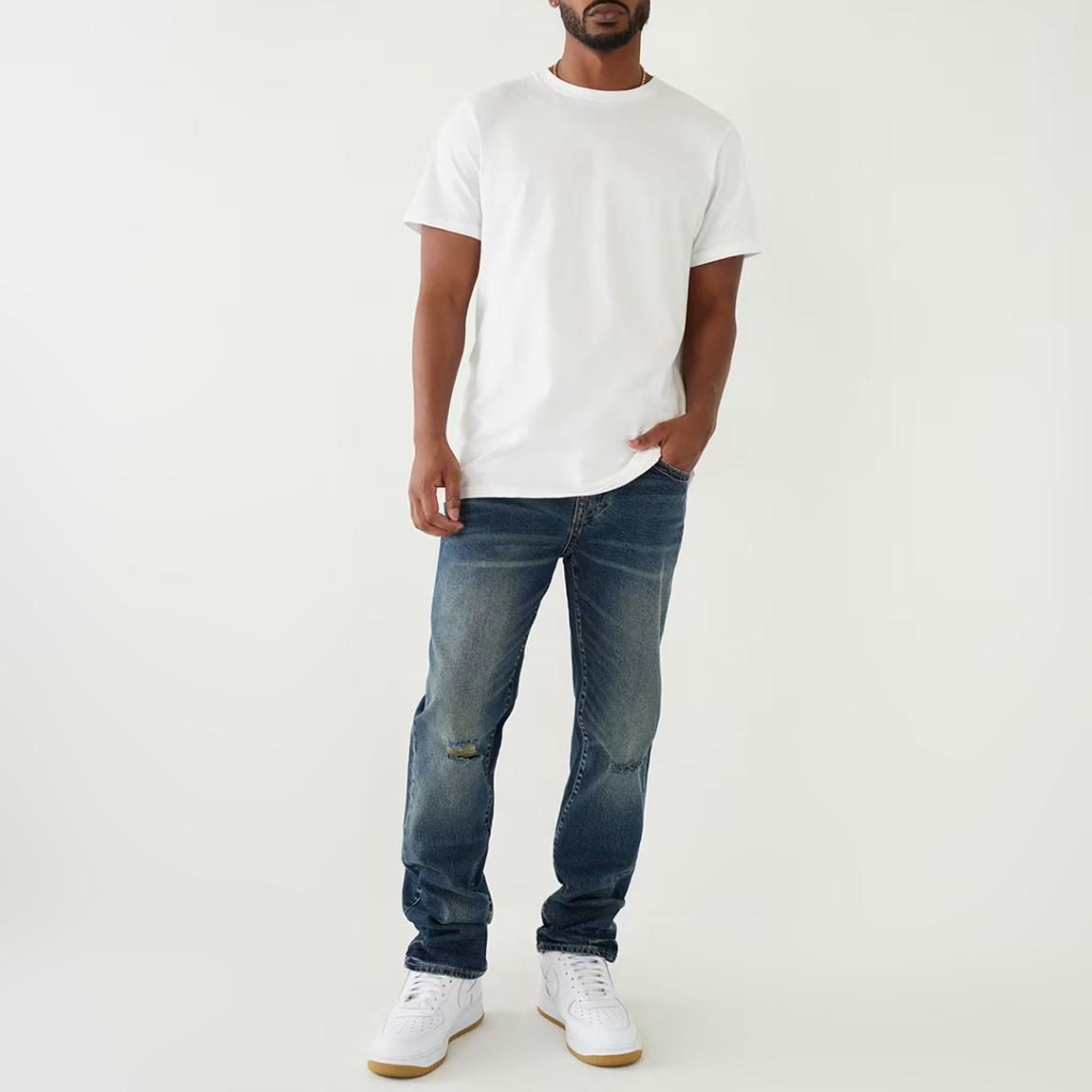 Washed Blue Geno No Flap Distressed Jeans main product photo