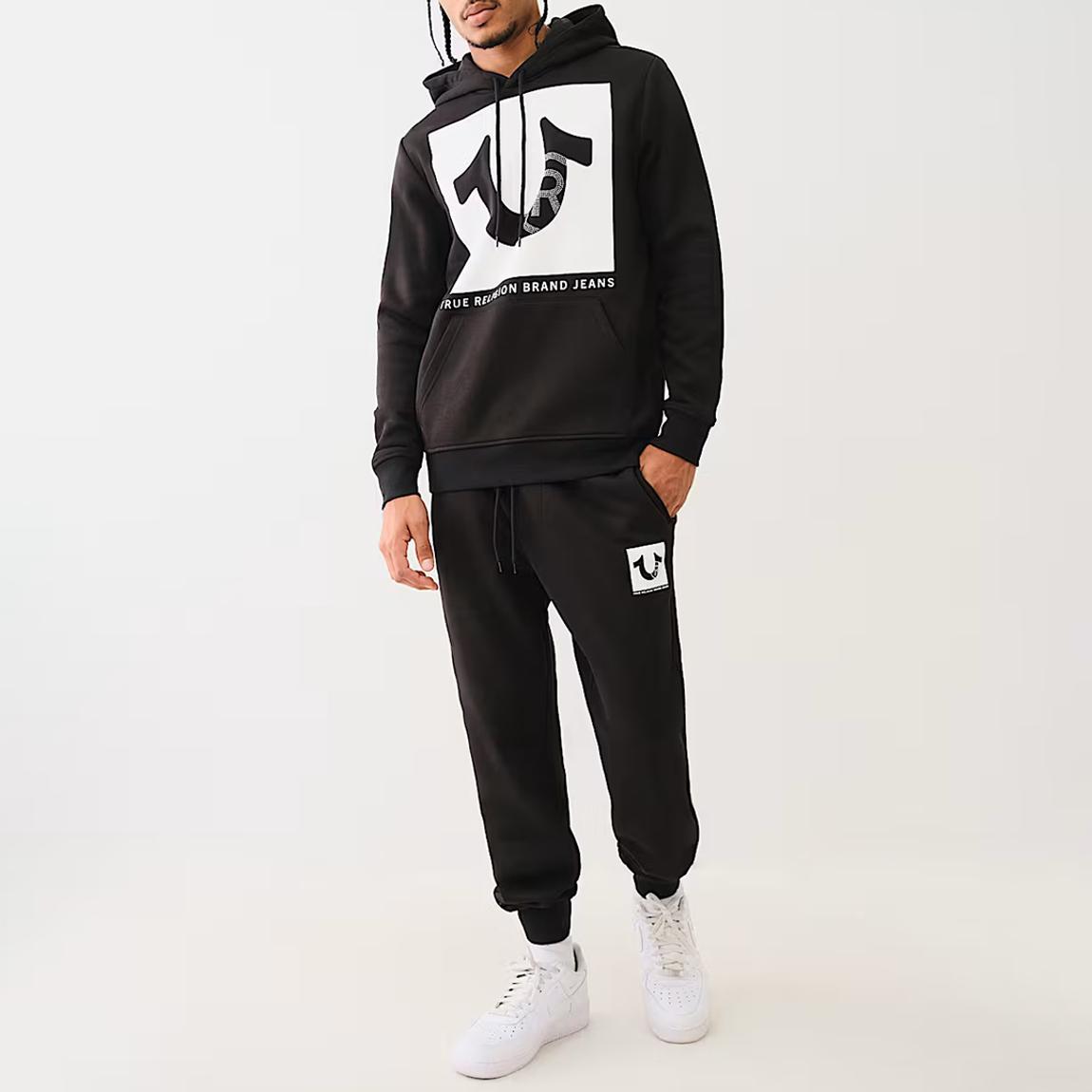 Black Registered Stud Classic Cotton Blend Joggers main product photo