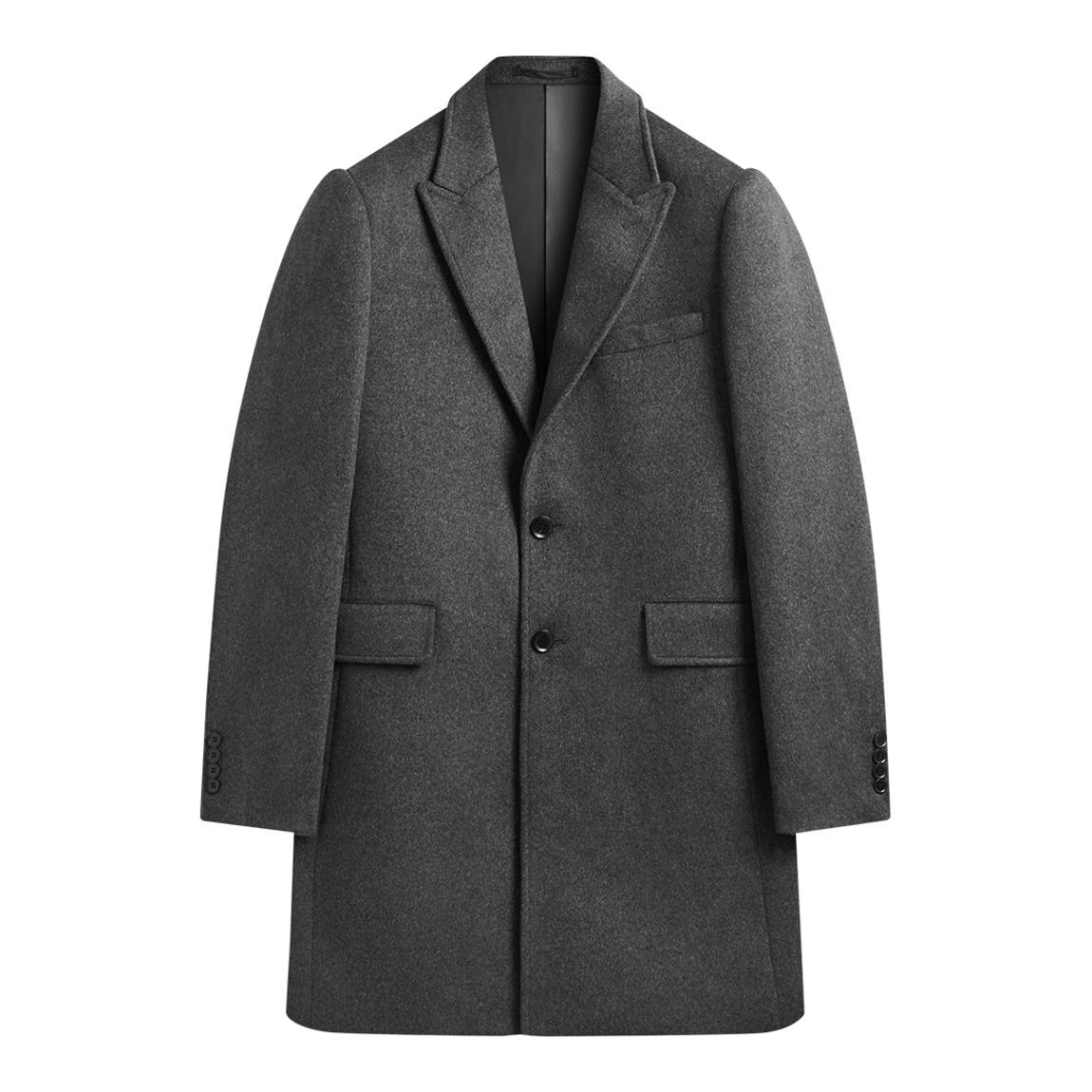 Grey Covert Wool Blend Coat main product photo