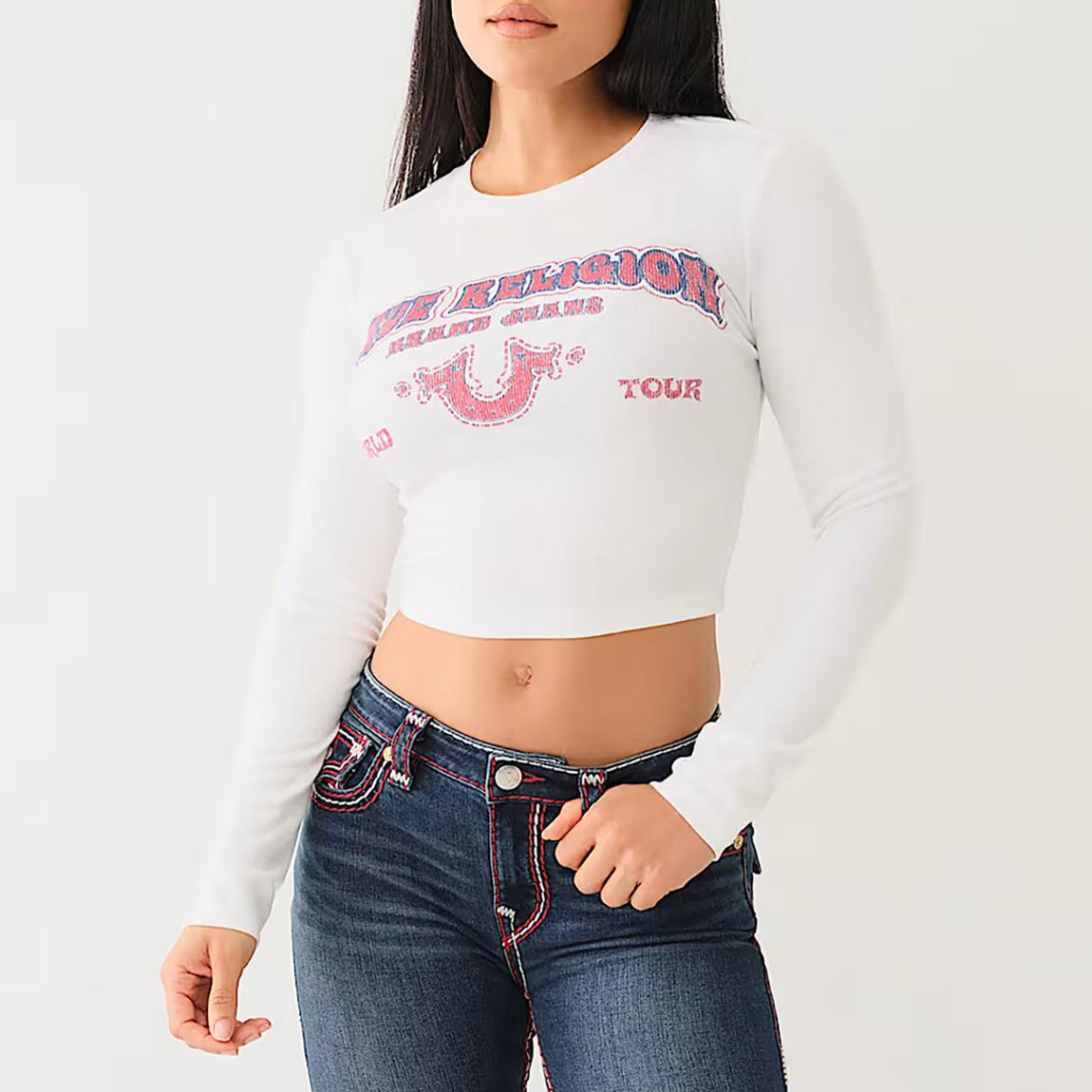 White Western Logo Crop T-Shirt main product photo