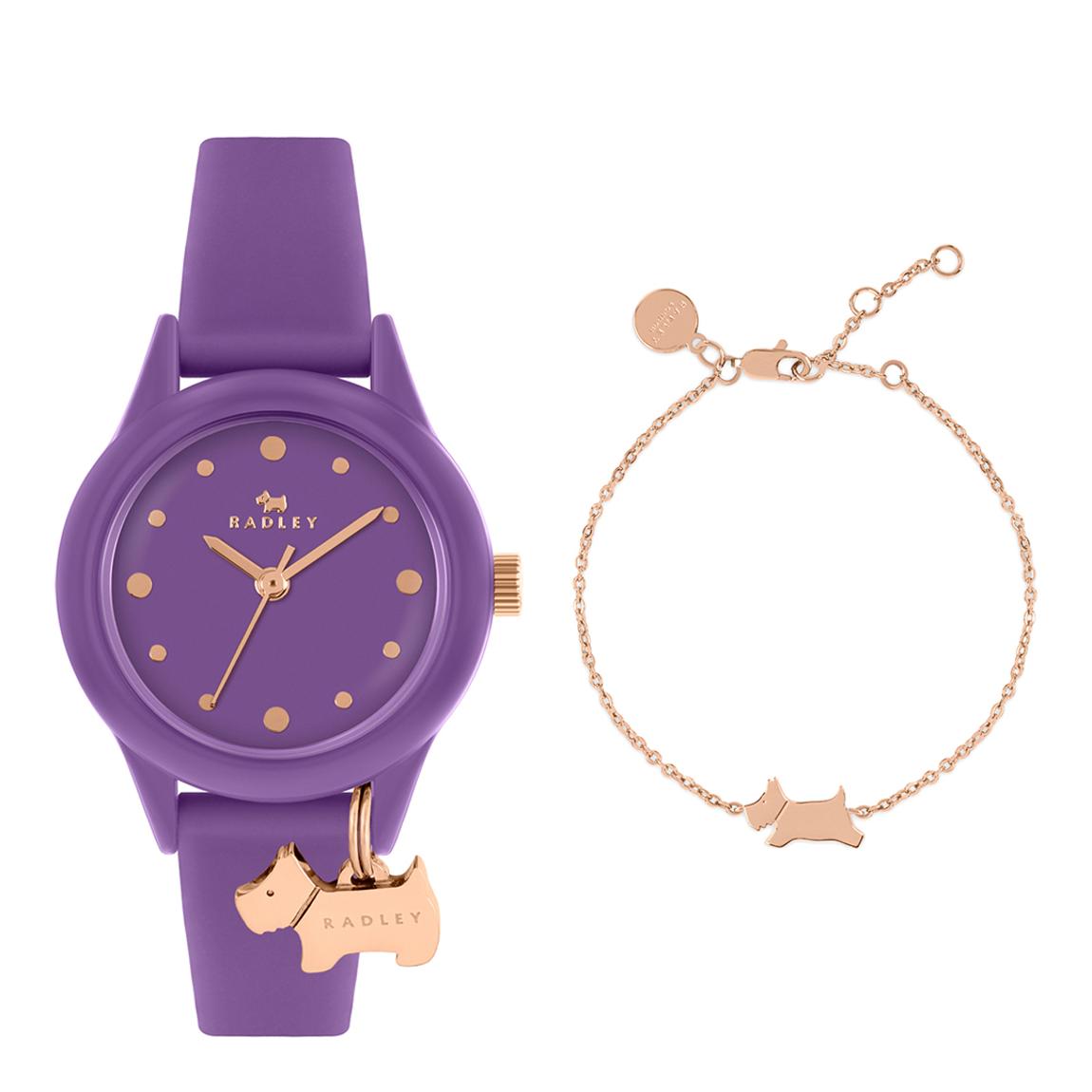 Rose Gold Amethyst Silicone Strap Watch main product photo