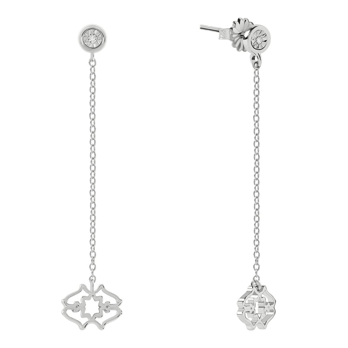 Diamond Street Sterling Silver Heirloom With Diamond Centre Drop Earrings main product photo