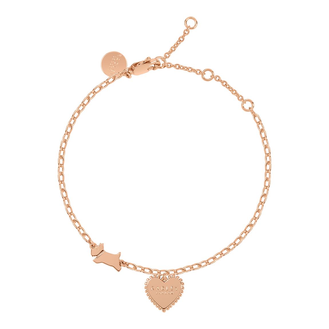 Radley Ladies 18ct Rose Gold Plated Bobble heart Bracelet main product photo