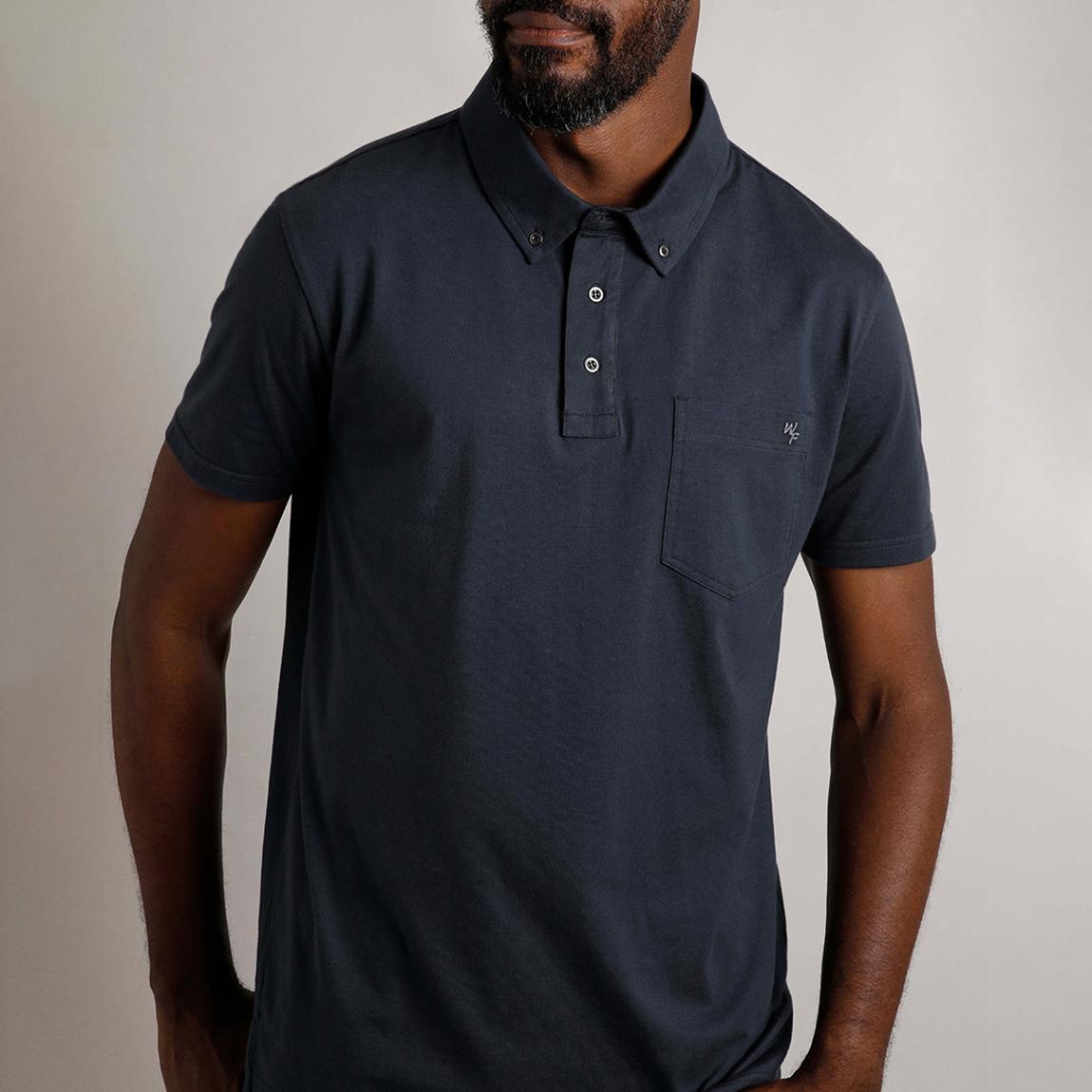 Navy Jeremy Cotton Polo main product photo