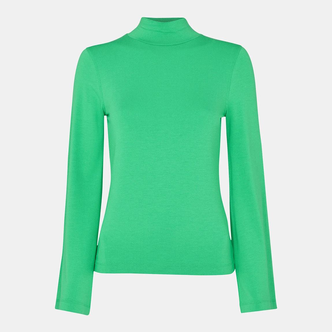 Green Wide Sleeve High Neck Top main product photo