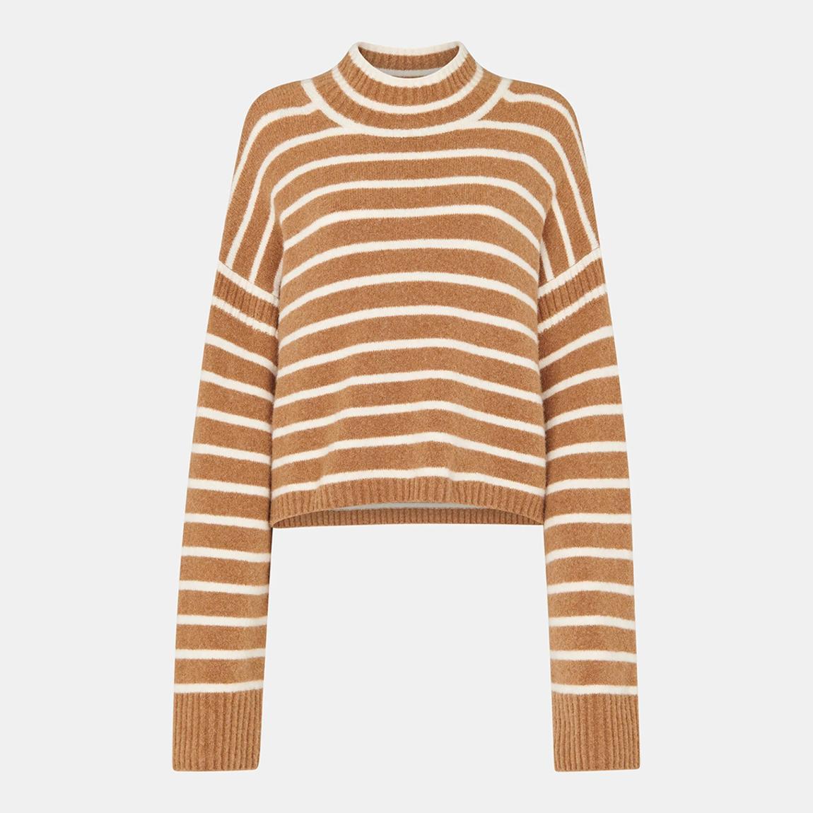 Cream/Camel Striped Wool Blend Jumper main product photo