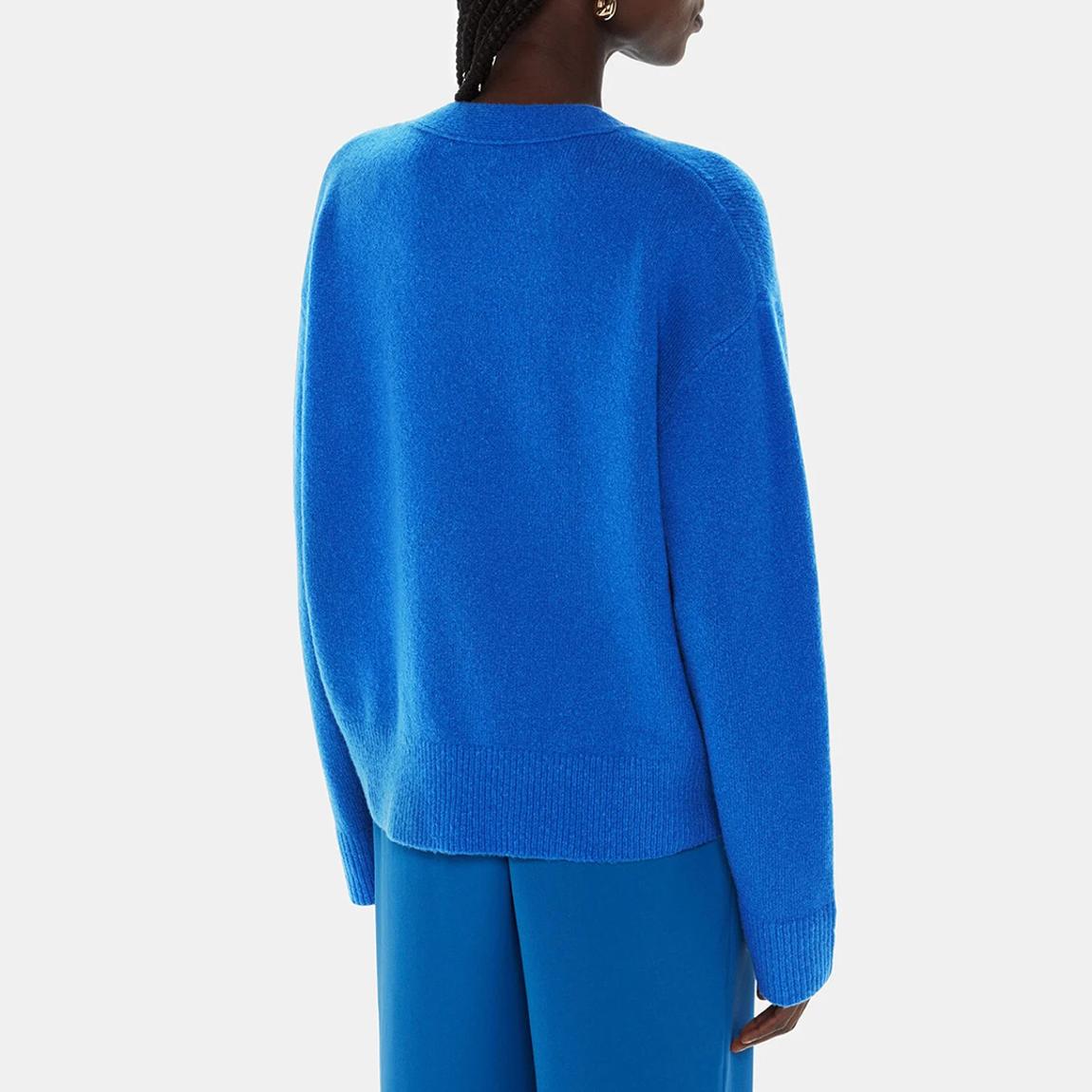 Blue Textured Wool Blend Cardigan main product photo