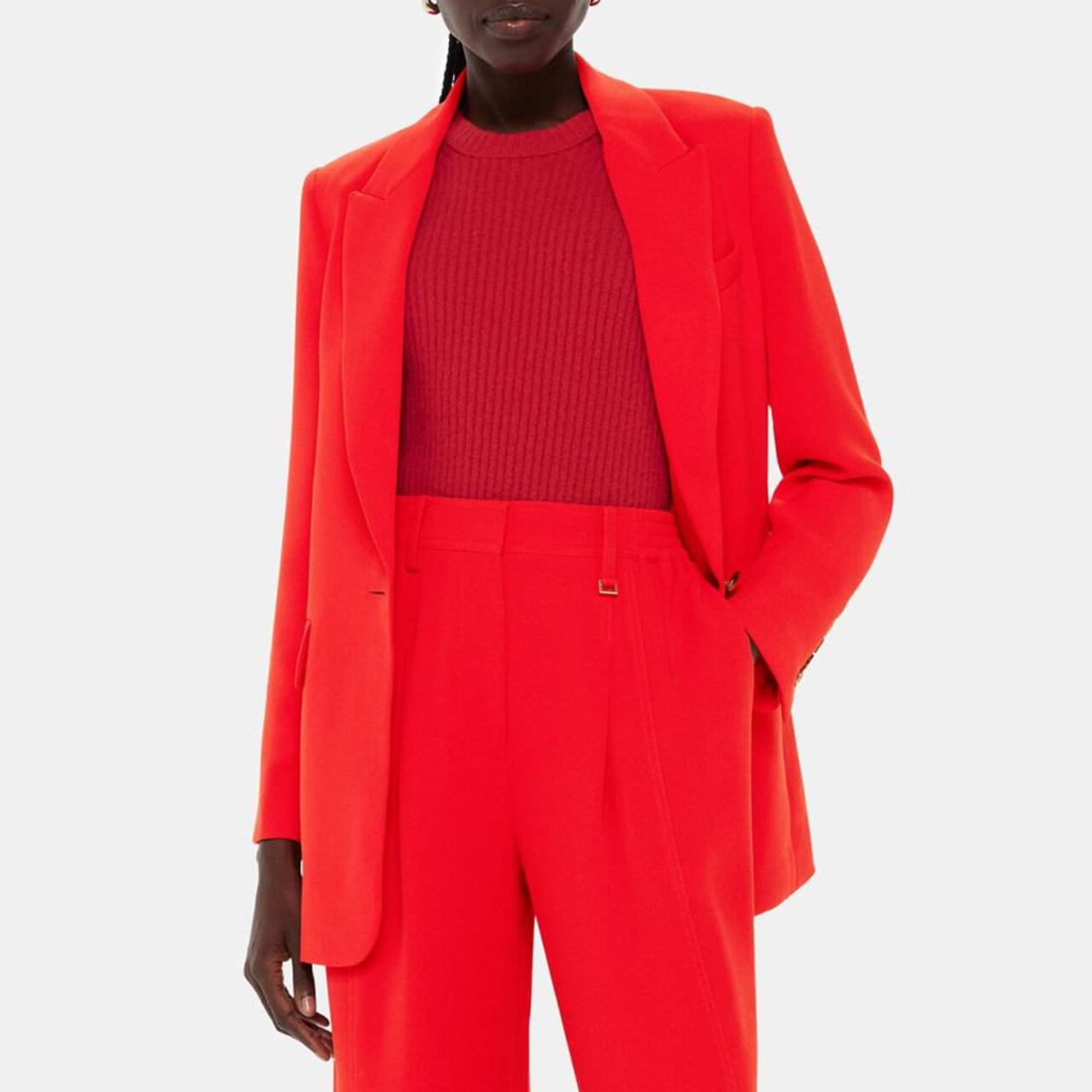 Red Boyfriend Crepe Blazer main product photo
