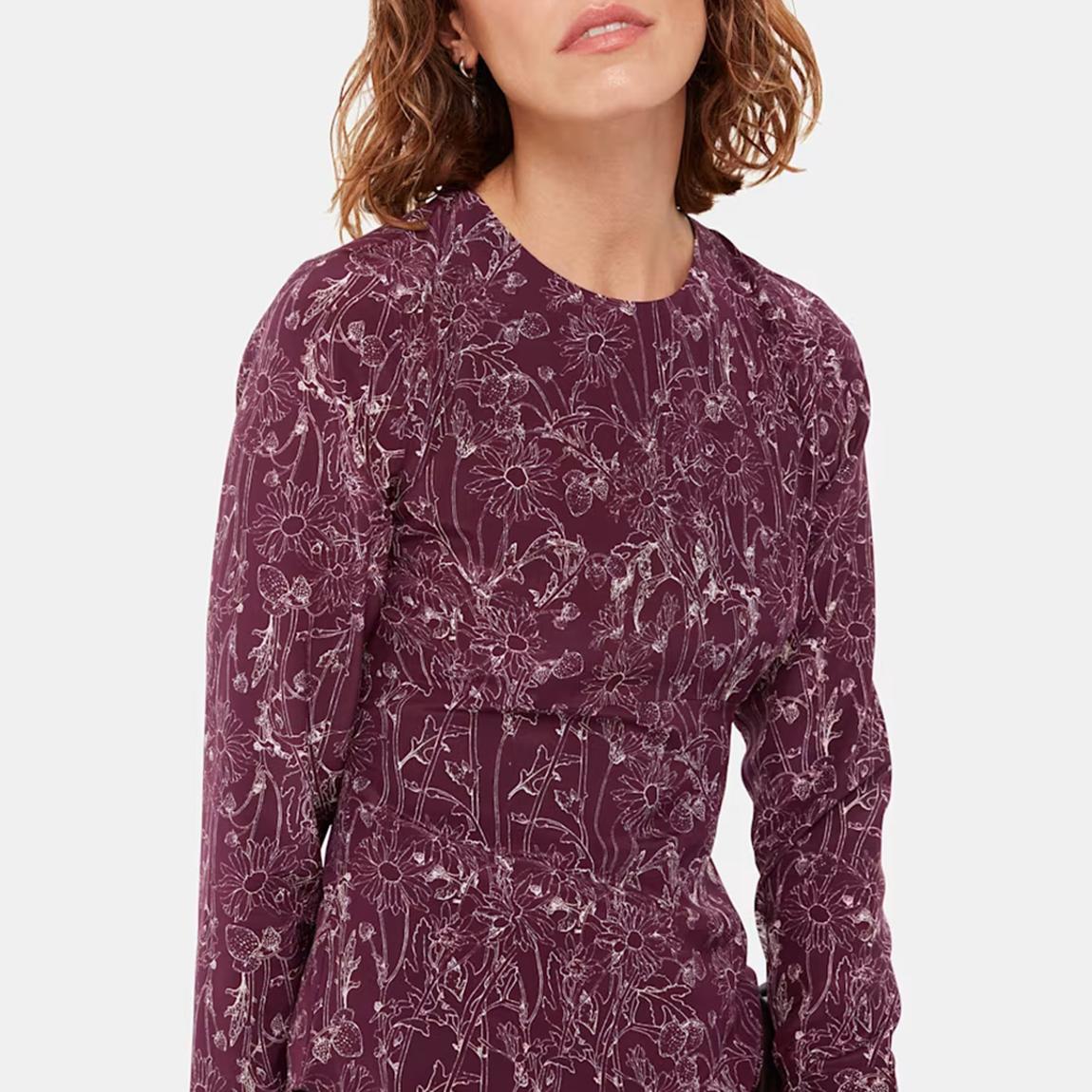 Burgundy Strawberry Silk Top main product photo