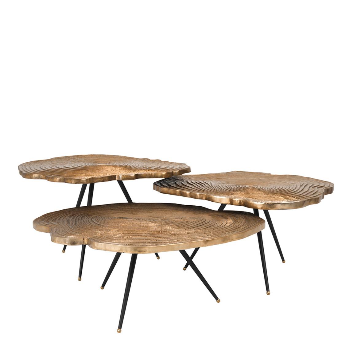 Quercus Coffee Table, Set of 3, Brass main product photo