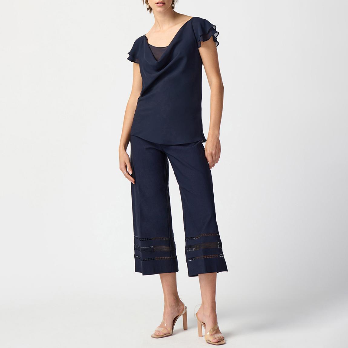 Navy Ruffle Blouse main product photo