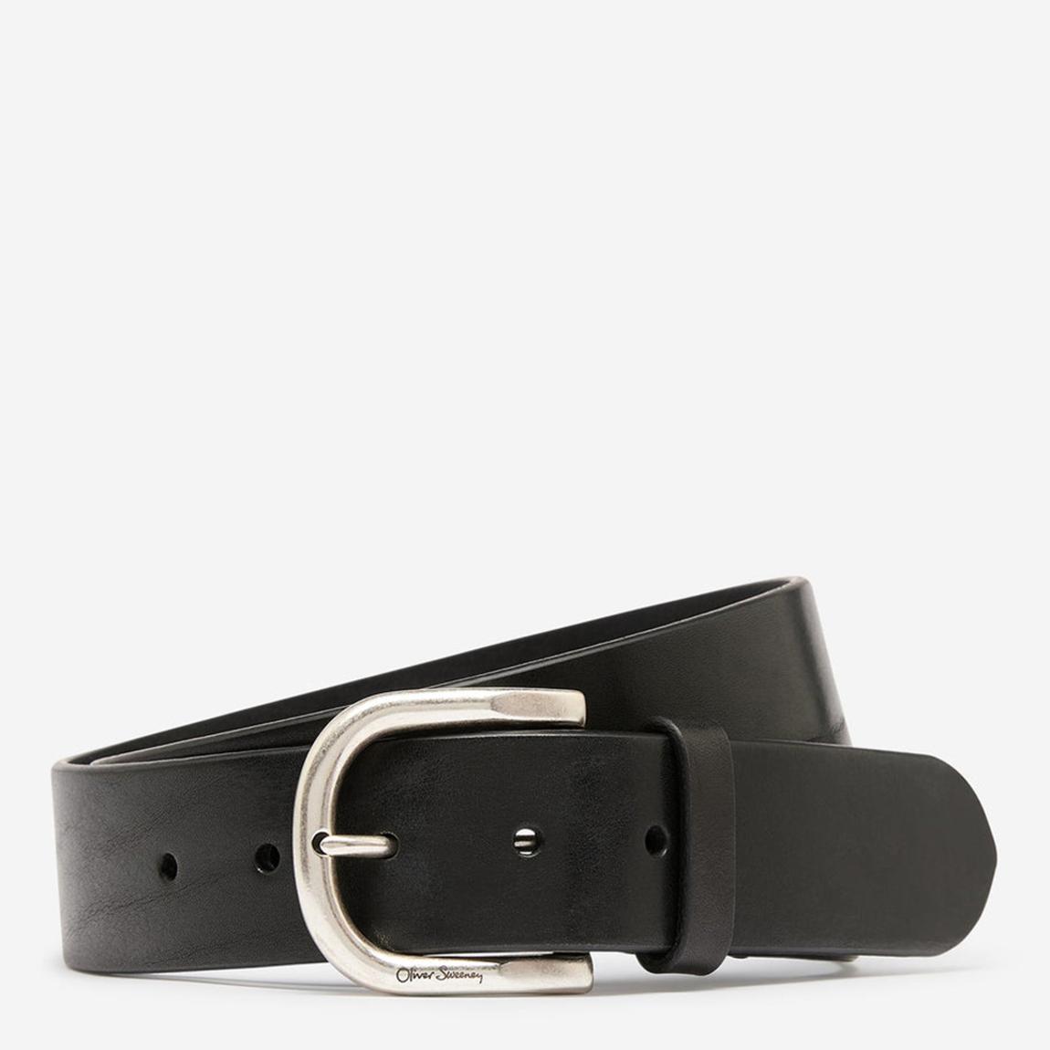 Black Evry Leather Belt main product photo