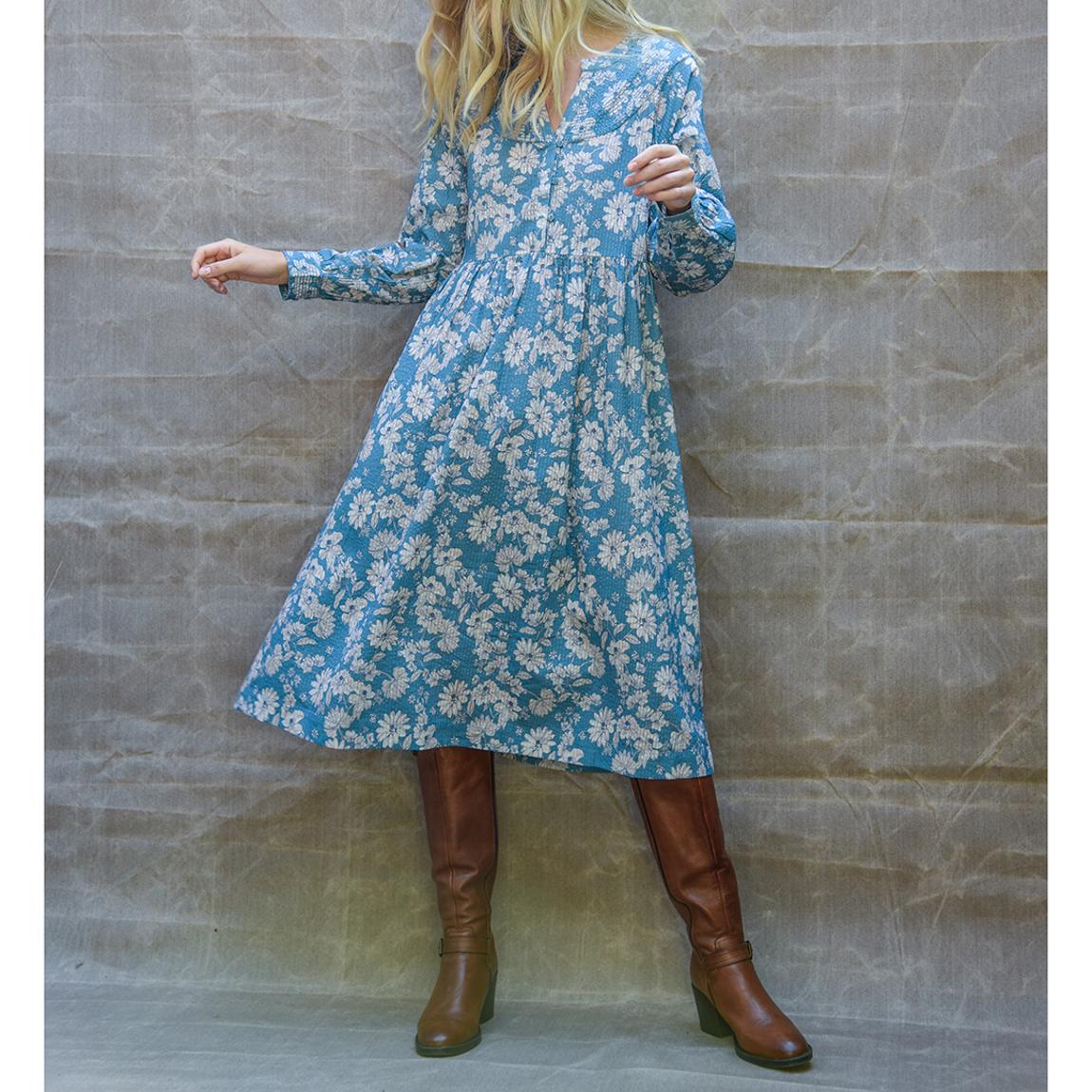 Blue Freya Cotton Midi Dress main product photo