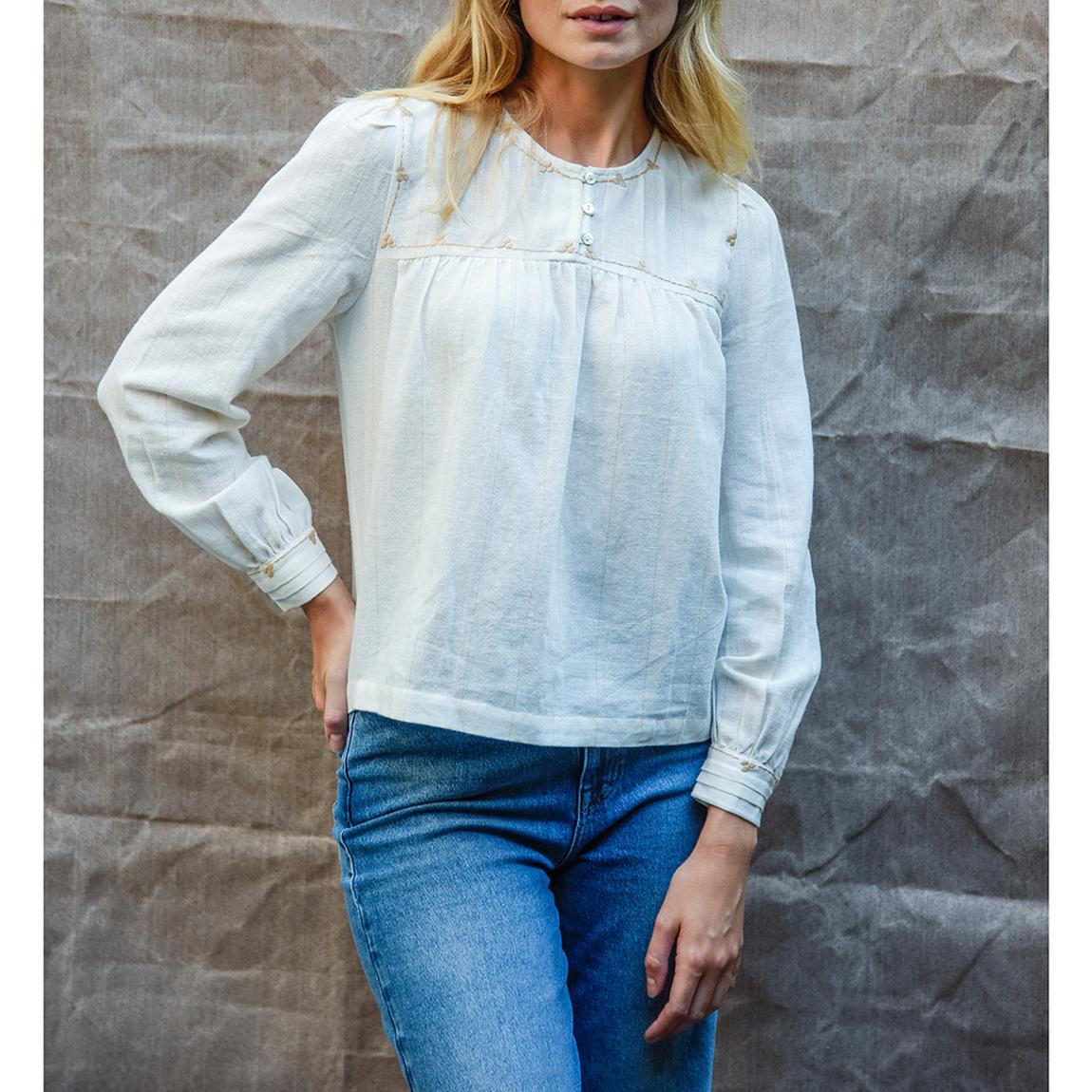 Ivory Elspeth Cotton Blouse main product photo