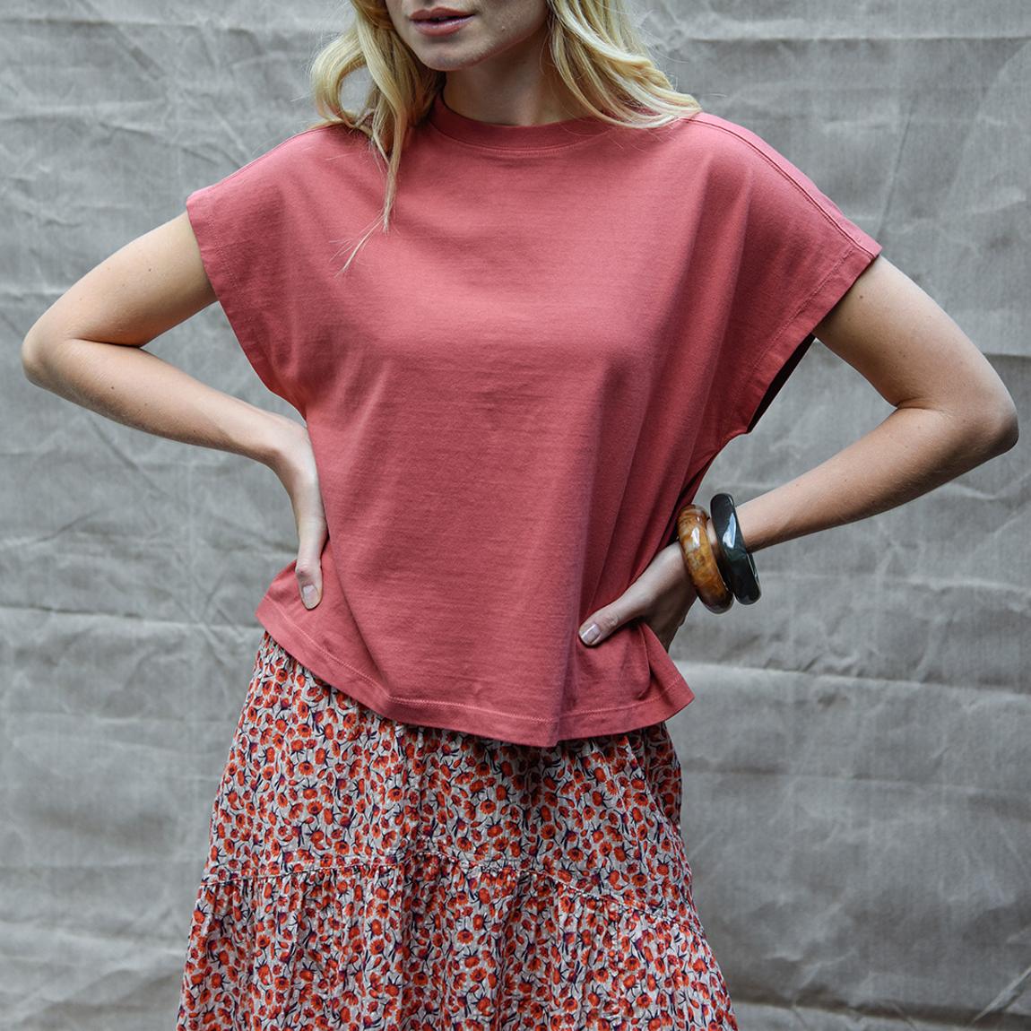 Red Annabel Cotton T-Shirt main product photo