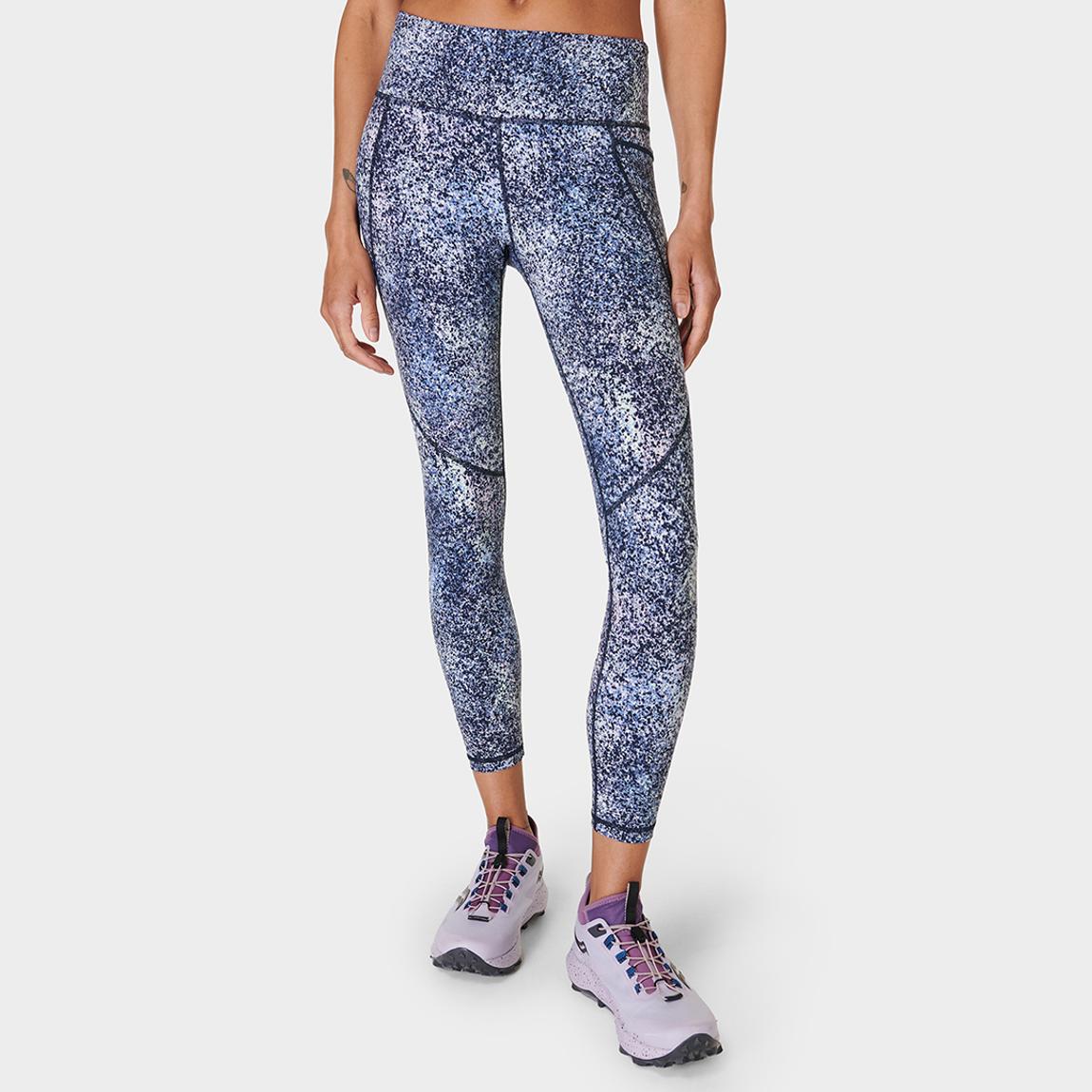 Blue Speckle Print Power 7/8 Workout Leggings main product photo