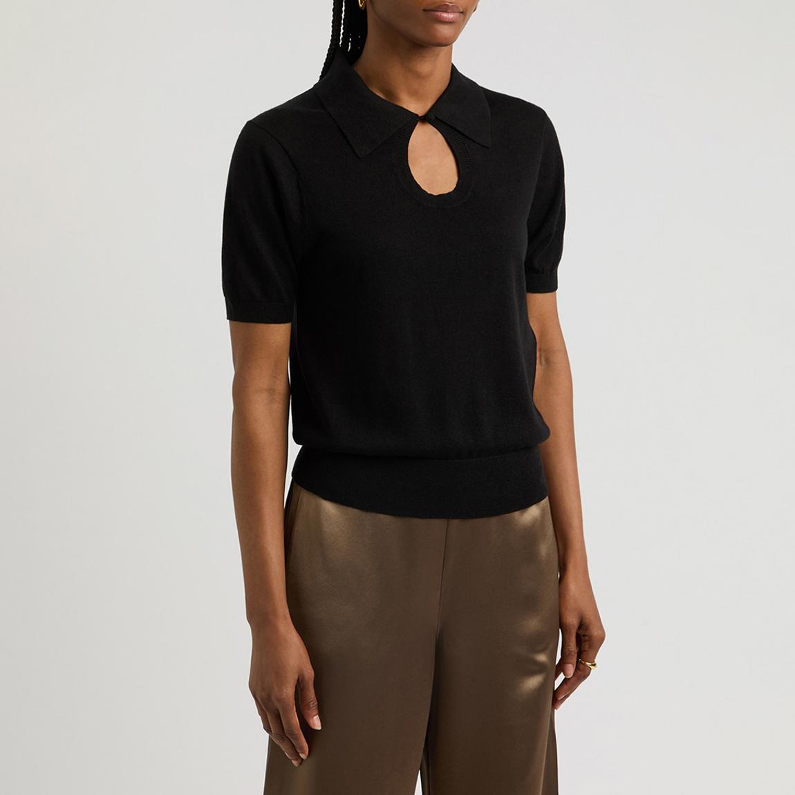 Black Talallia Knit Wool Blend Top main product photo