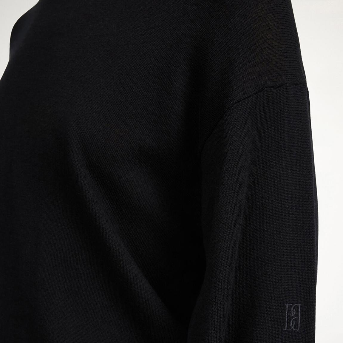 Black Mantea Knit Wool Blend Top main product photo