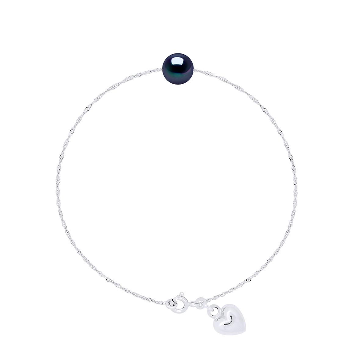Black And Silver Freshwater Pearl Bracelet 8-9 Mm main product photo